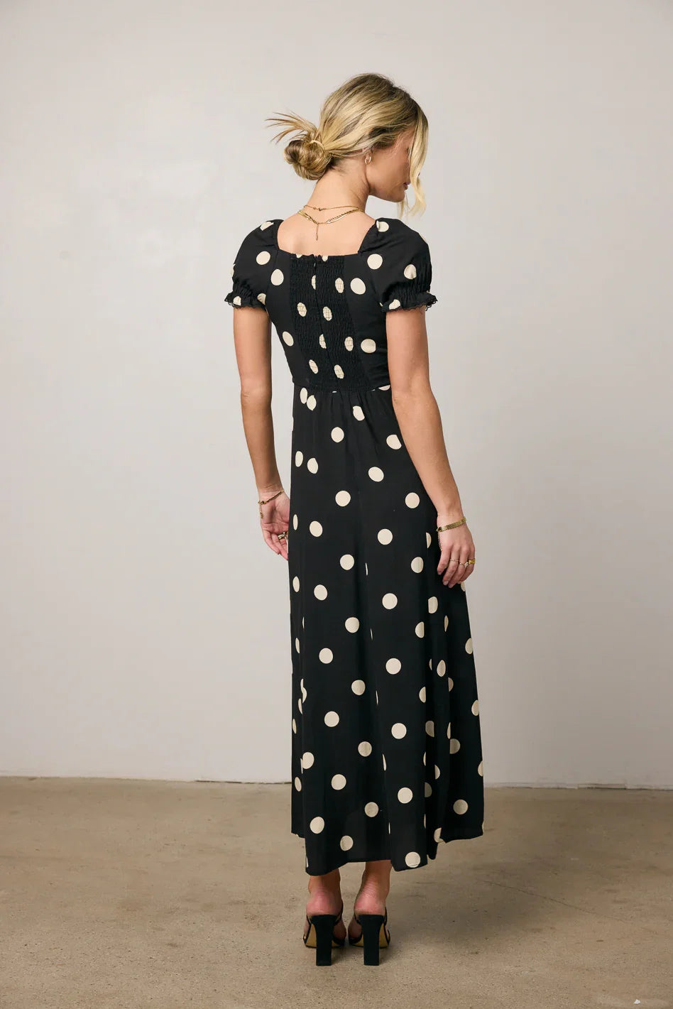 Marlow Polka Dot Maxi Dress In Black FINAL SALE