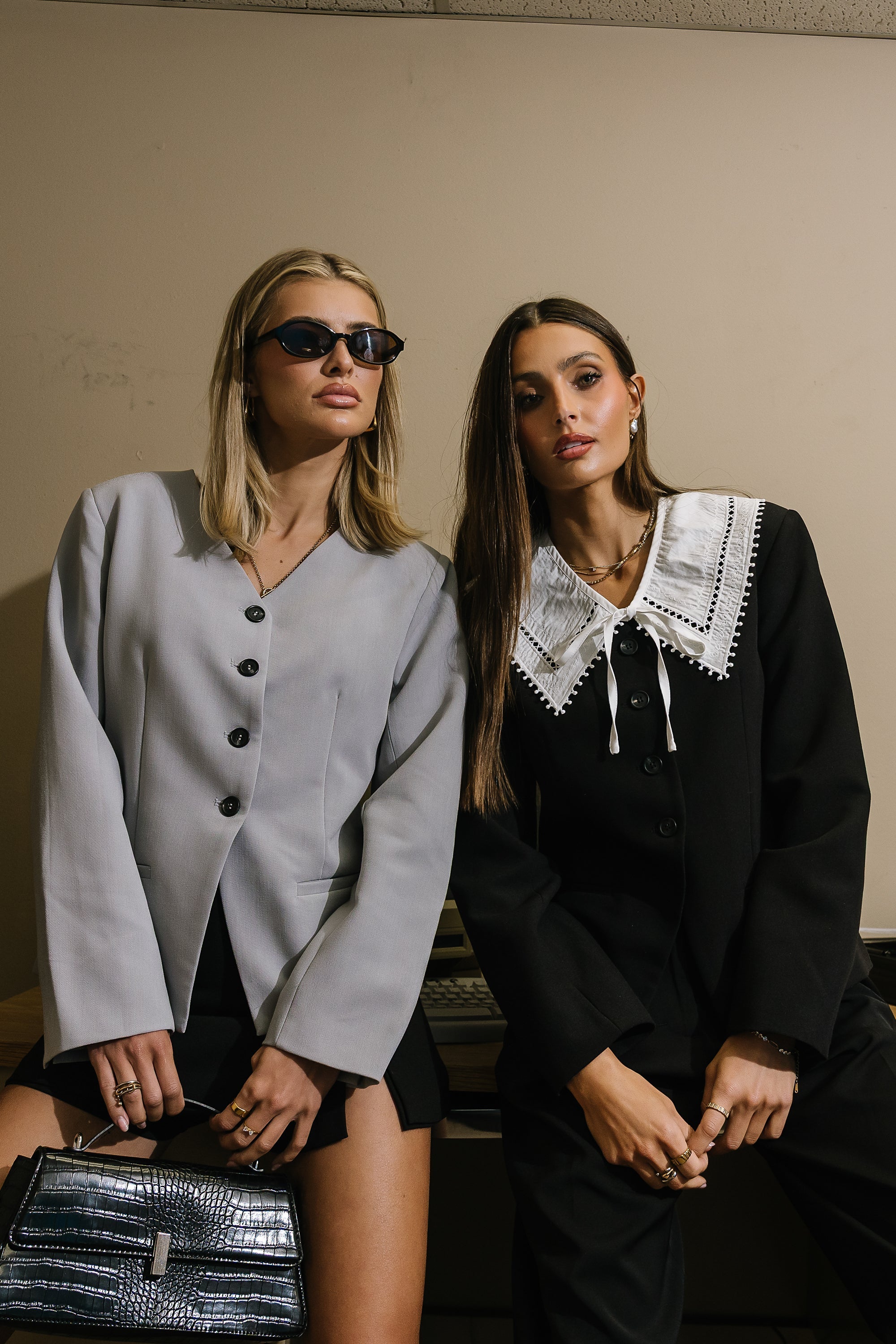 Kalani Collared Blazer in Black