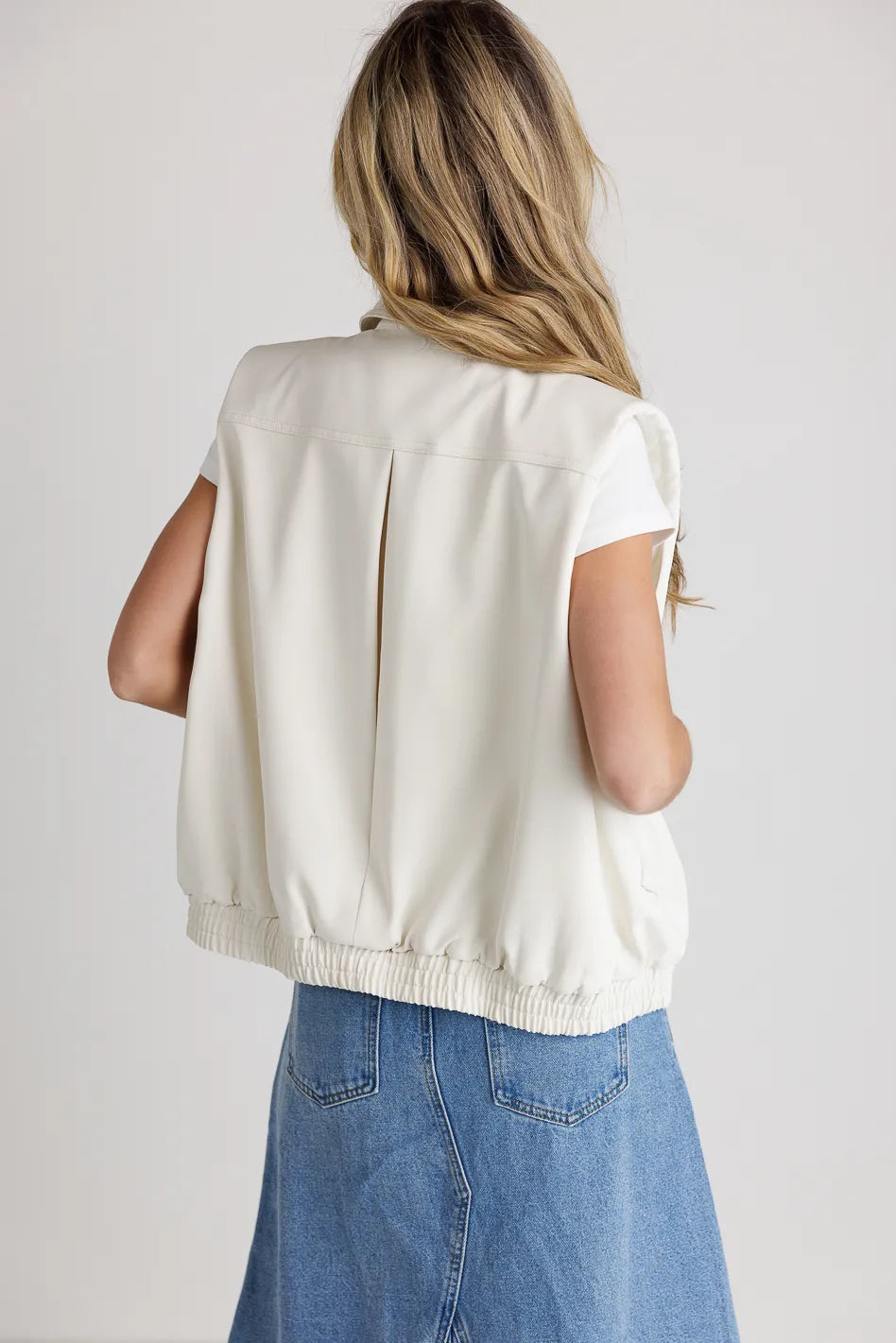 Rory Collared Vest in Cream FINAL SALE