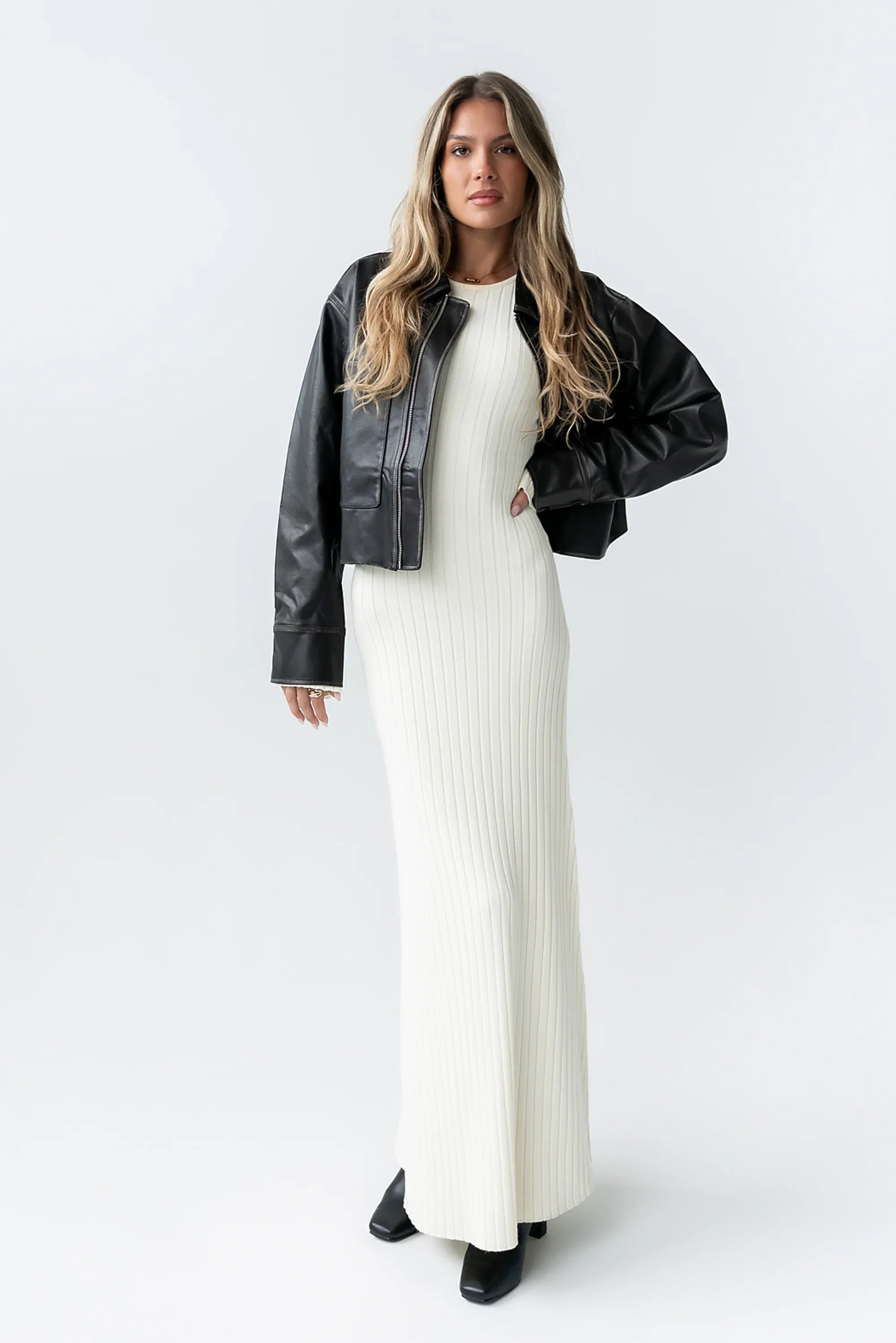 Jaymie Vegan Leather Jacket in Black FINAL SALE
