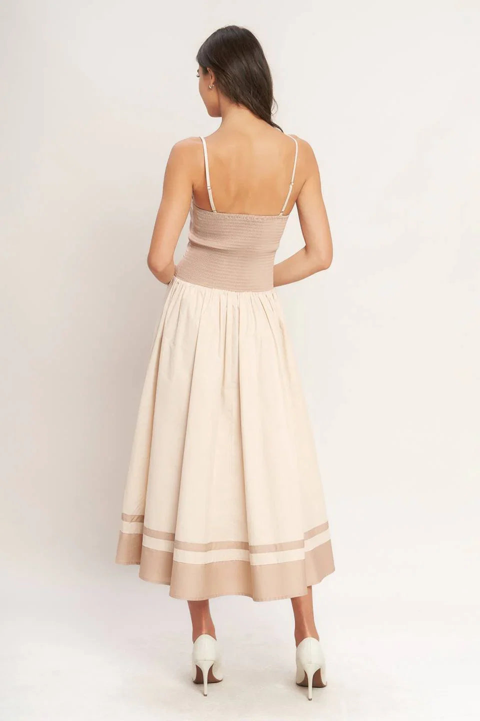 SPRING HARMONY COLOR BLOCKED MIDI DRESS