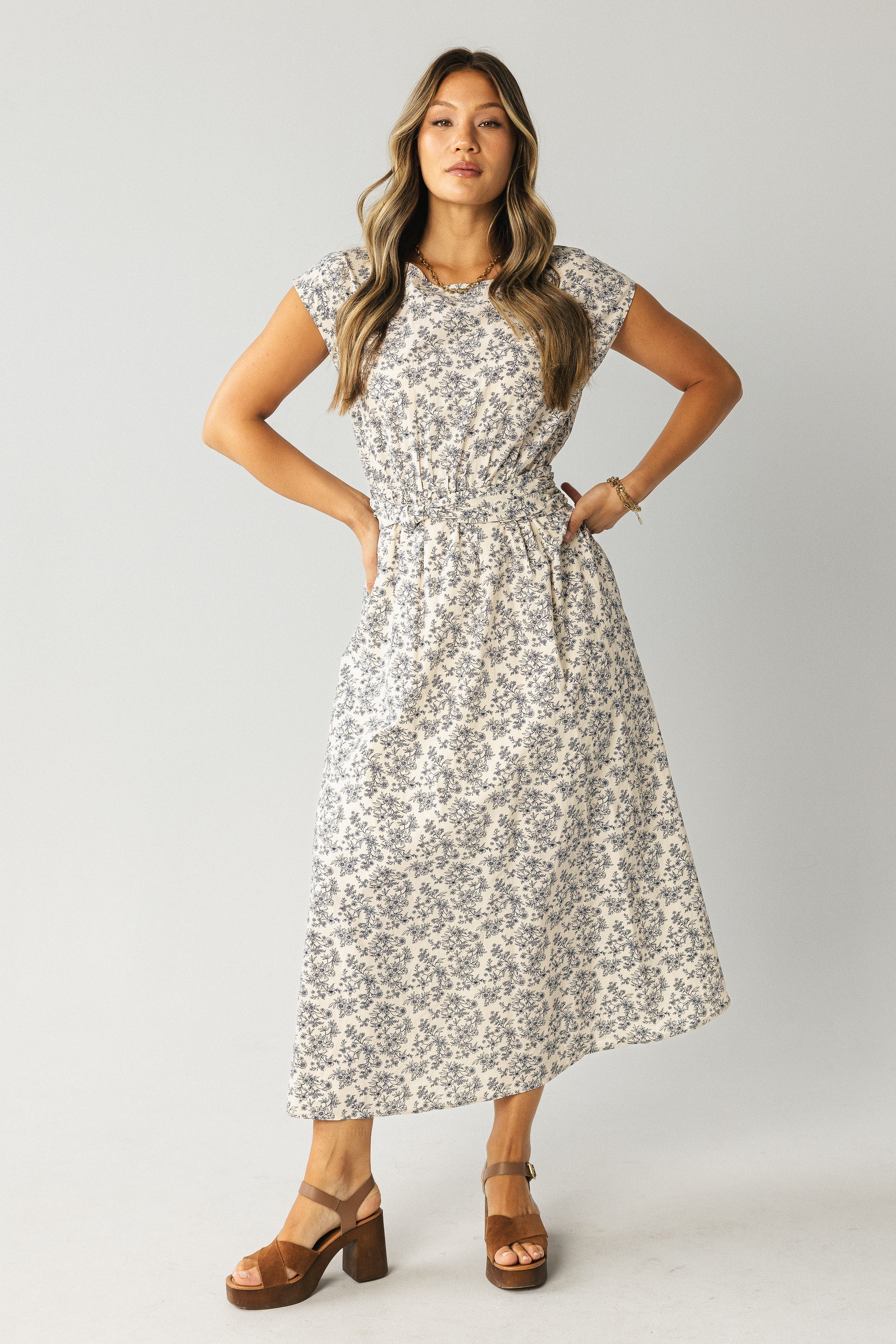 Heather Floral Maxi Dress in Blue FINAL SALE