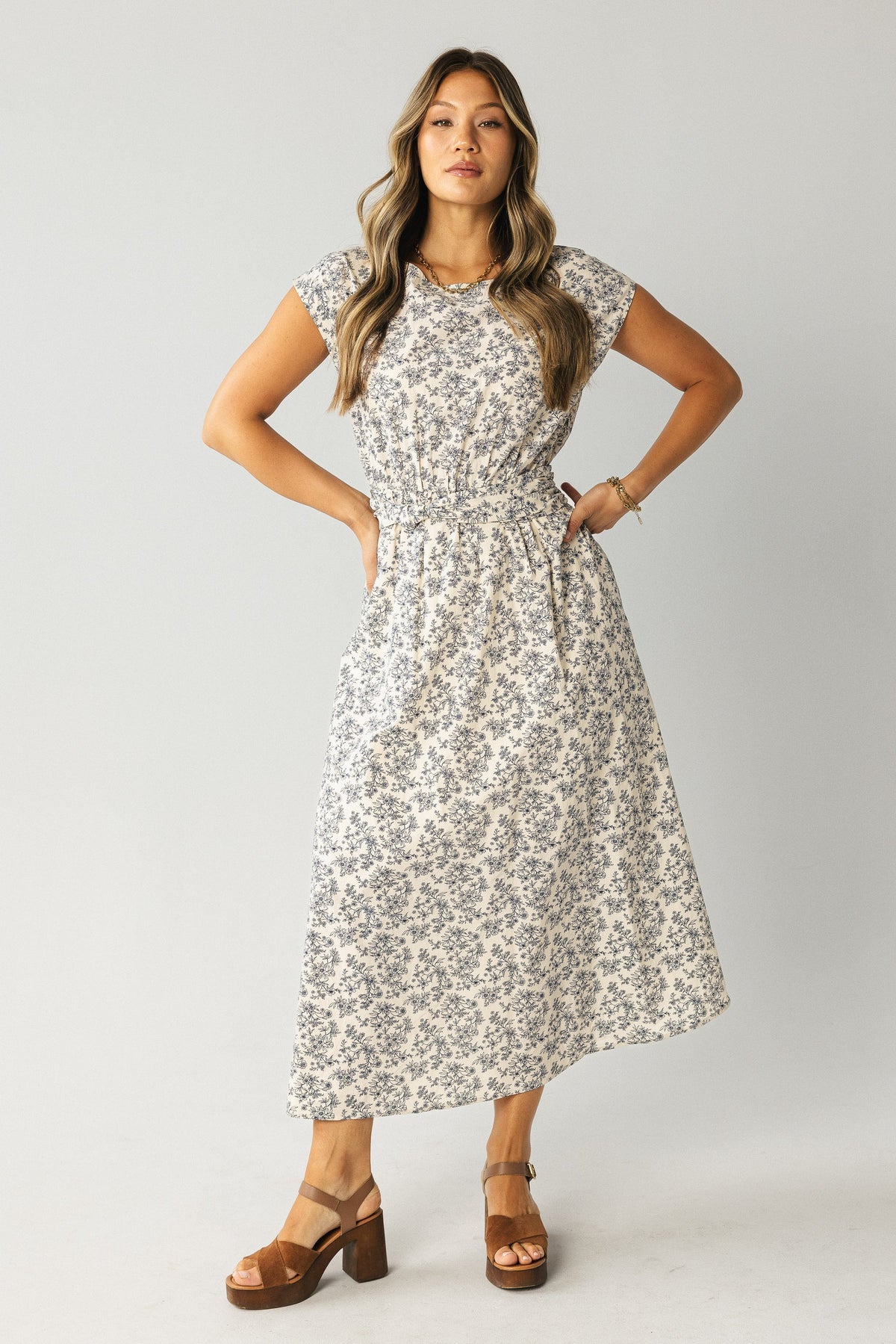 Heather Floral Maxi Dress in Blue FINAL SALE