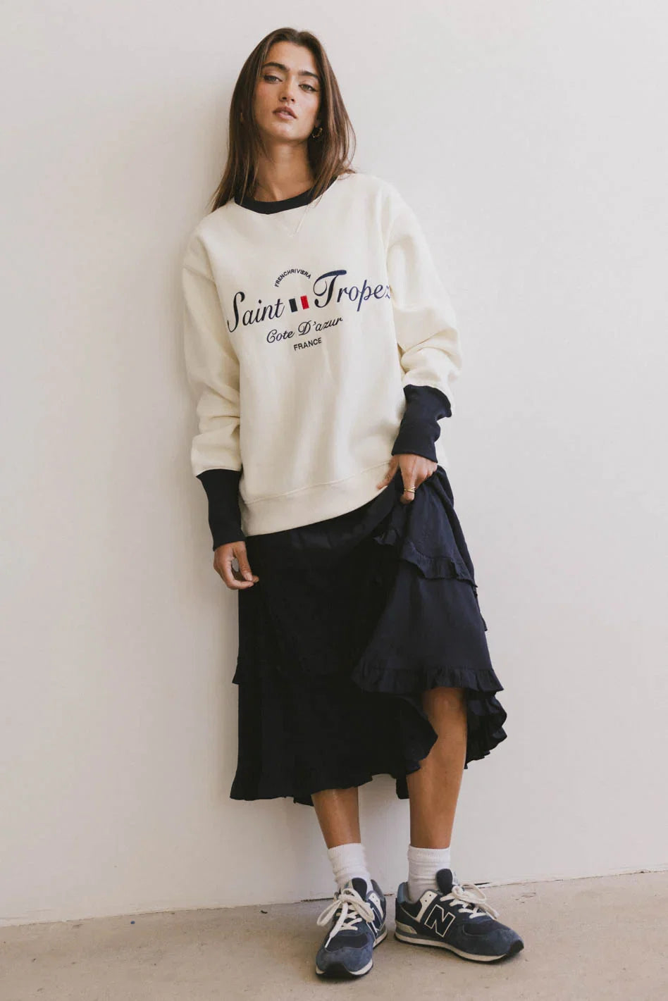 Franky Midi Skirt in Navy FINAL SALE
