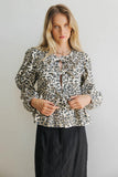 Maggie Peplum Tie Blouse in Leopard FINAL SALE