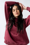 Marie Oversized Sweatshirt in Burgundy