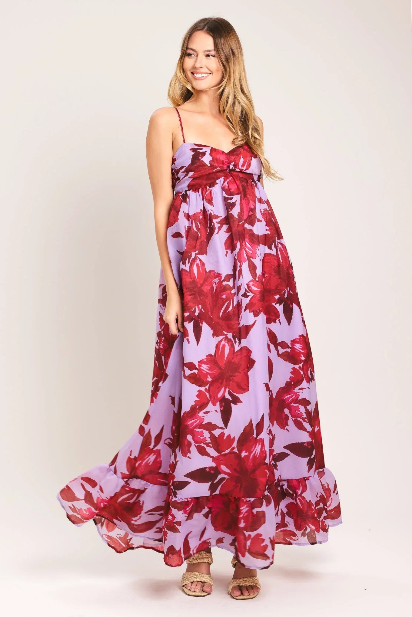 LOVE BLOSSOM FLORAL MAXI DRESS