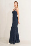 EVENING MUSE NAVY LACE JUMPSUIT