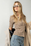 Connie Gingham Blouse in Brown FINAL SALE