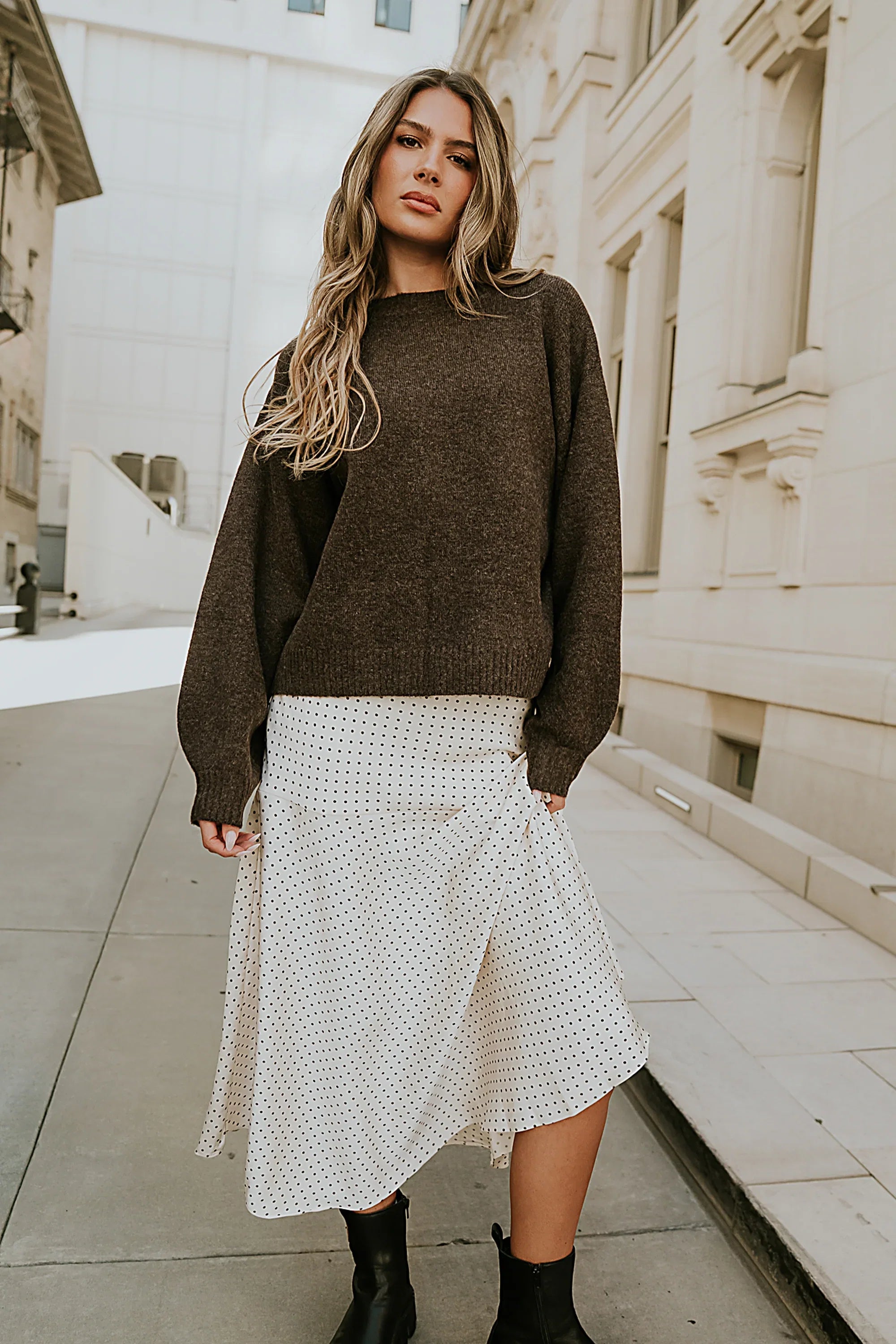 Josey Oversized Sweater in Brown FINAL SALE
