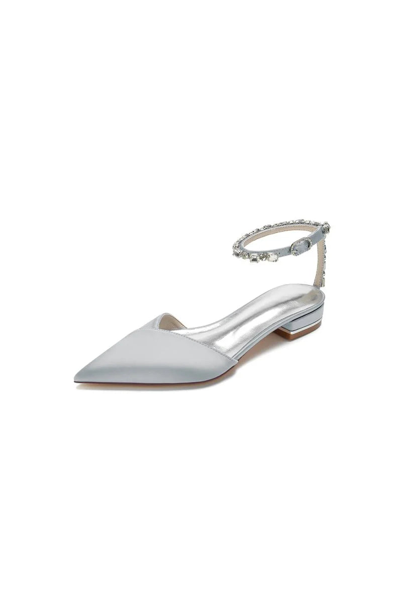 Rhinestone Strap Cocktail Pointed Toe Flats