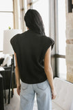 Kippa Shoulder Pad Sweater in Charcoal FINAL SALE