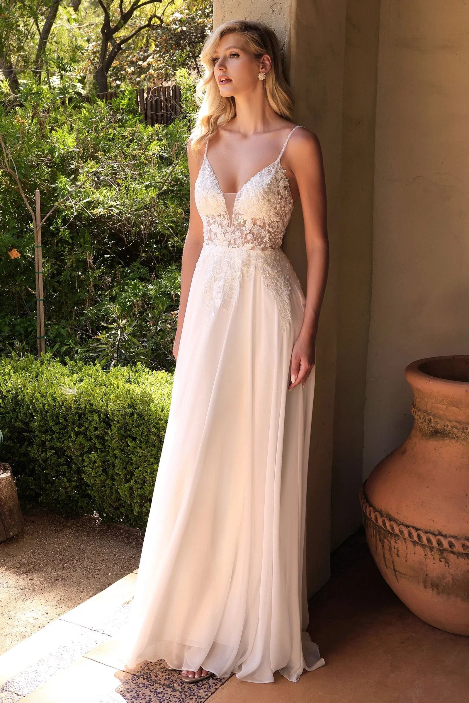 Avianna Gown Floral Lace A Line Chiffon Dress