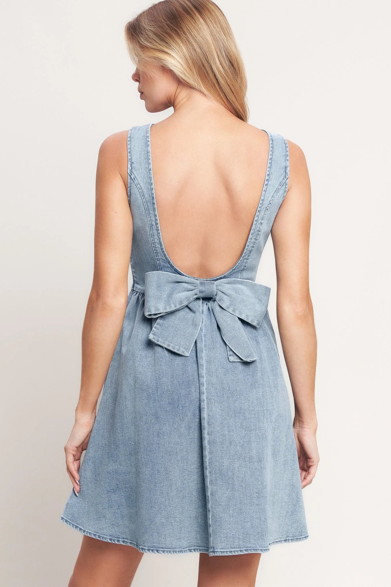 CASUAL POLISHED DENIM MINI DRESS FINAL SALE