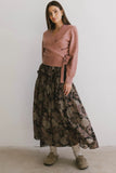 Heather Floral Maxi Skirt in Black FINAL SALE