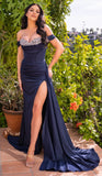Katrina Gown Navy Corset Dress With Crystal Detail