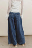 Melanie Wide Leg Pants in Dark Wash