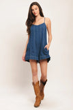 FRONTIER FLIRT LIGHTWEIGHT DENIM ROMPER