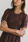 Alora Embroidered Dress in Maroon FINAL SALE