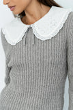 Bobbi Collared Sweater in Grey FINAL SALE