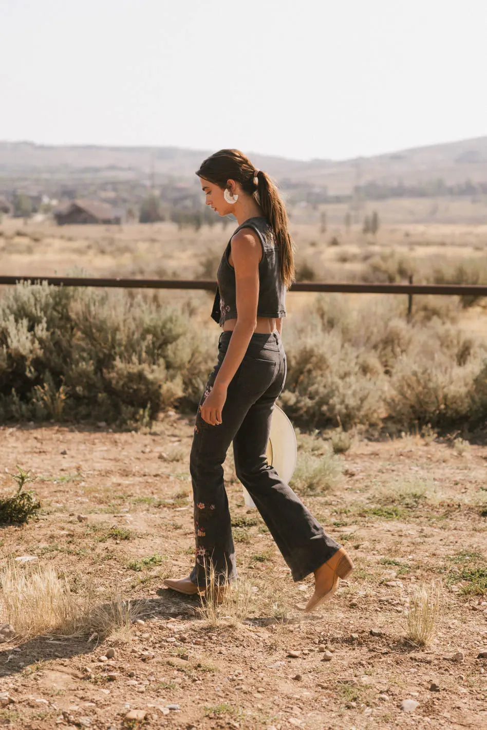 Camille Embroidered Flare Jeans FINAL SALE