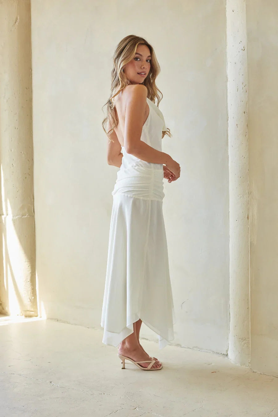 Cora Mesh Halter Midi Dress
