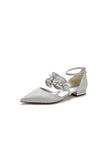 Crystal Ruffles Sequin Pointed Toe Flats
