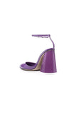 Green Ankle Strap Block Heel Sandals