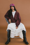 Markus Knit Bomber Jacket in Marsala FINAL SALE