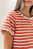 Walker Scalloped Top in Marsala