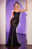 Anja Gown Satin Strapless Gown with Lace Detailing