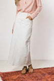Harley Denim Midi Skirt in Cream FINAL SALE