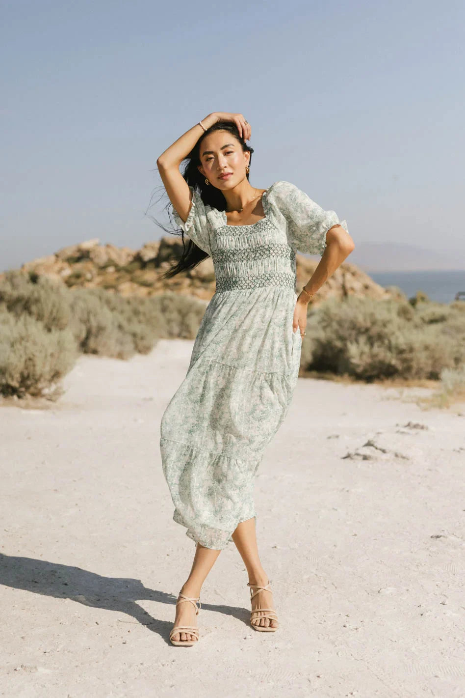 Nadia Smocked Midi Dress FINAL SALE