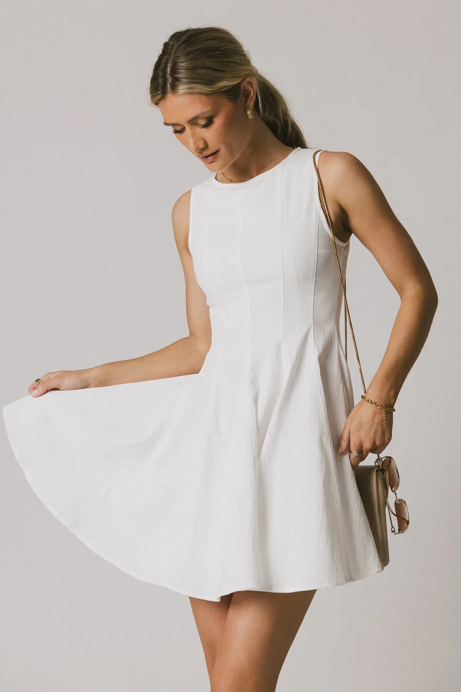 Liora Mini Dress in White FINAL SALE