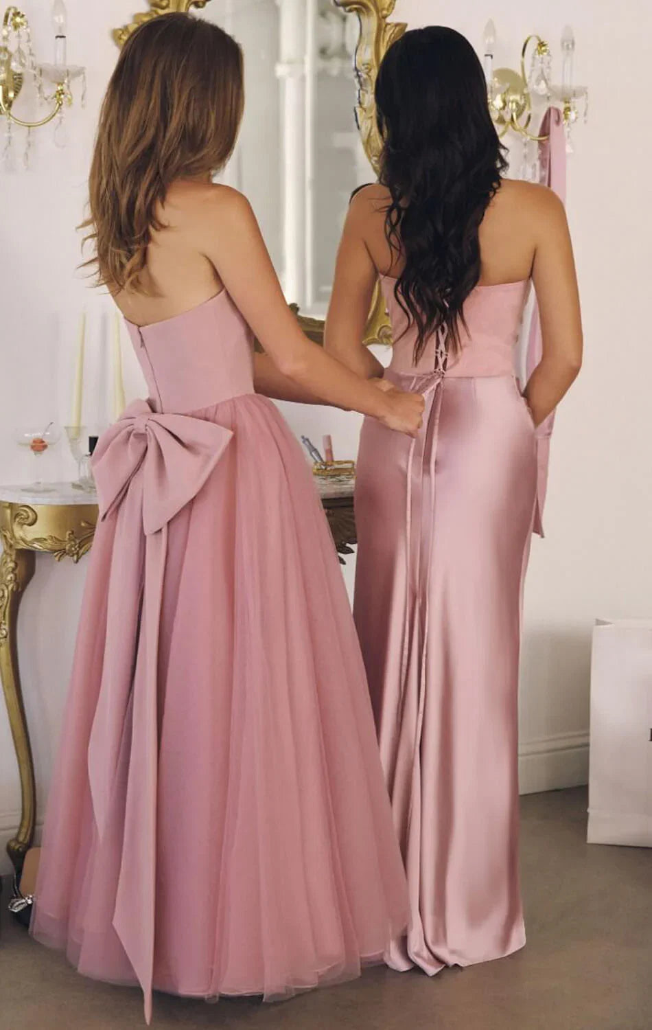 OPHELIA GOWN STRAPLESS A LINE DRESS WITH BOW