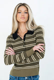 Romero Striped Sweater in Olive