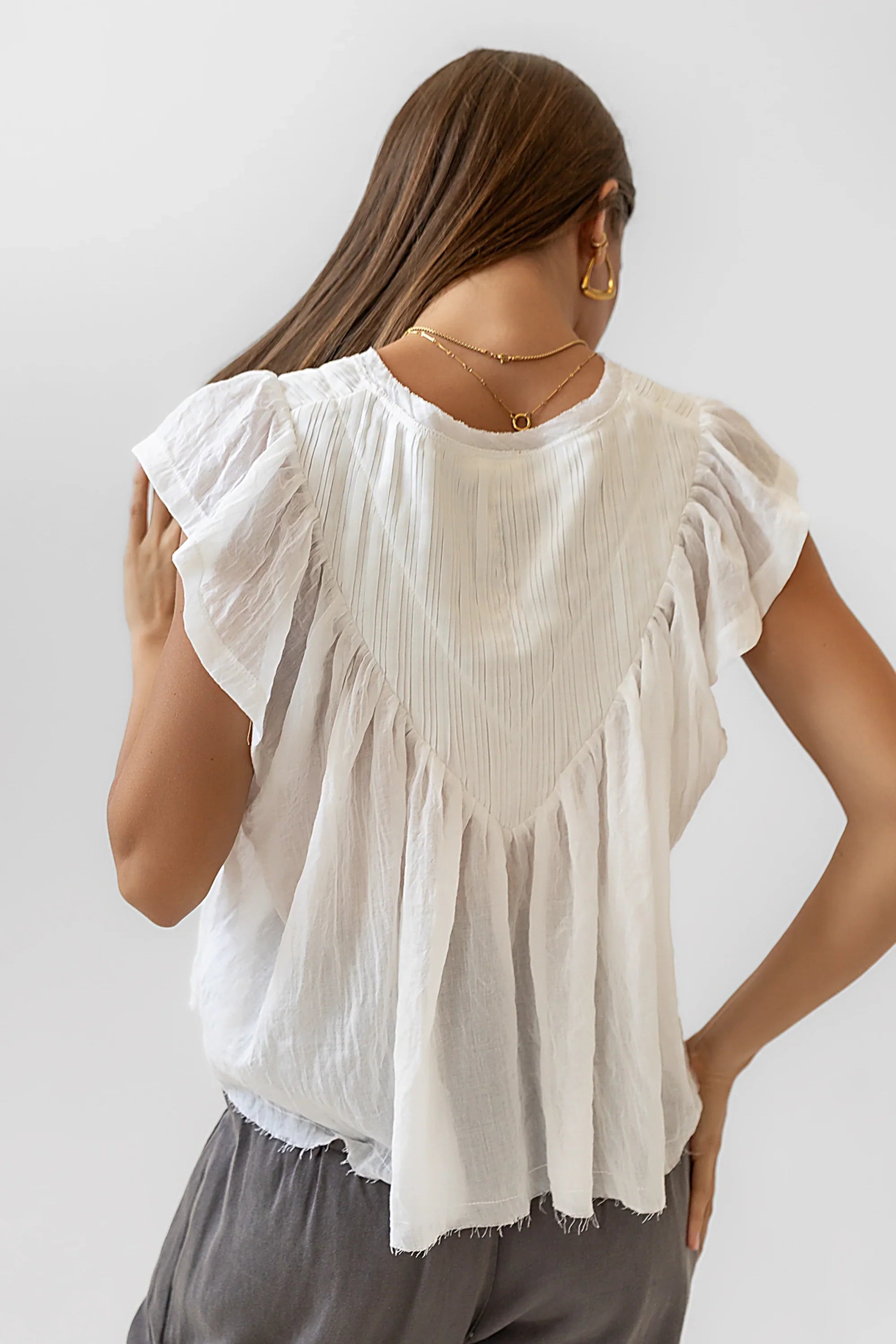 Leia Blouse in Cream FINAL SALE