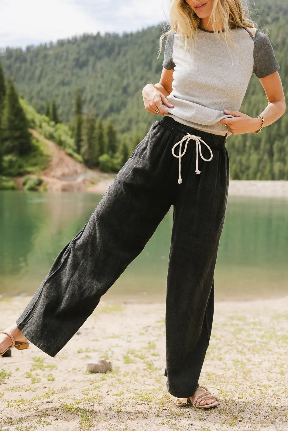 Nico Wide Leg Pants in Black FINAL SALE
