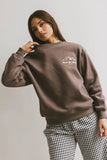 Aspen Ski Camp Crewneck in Brown FINAL SALE