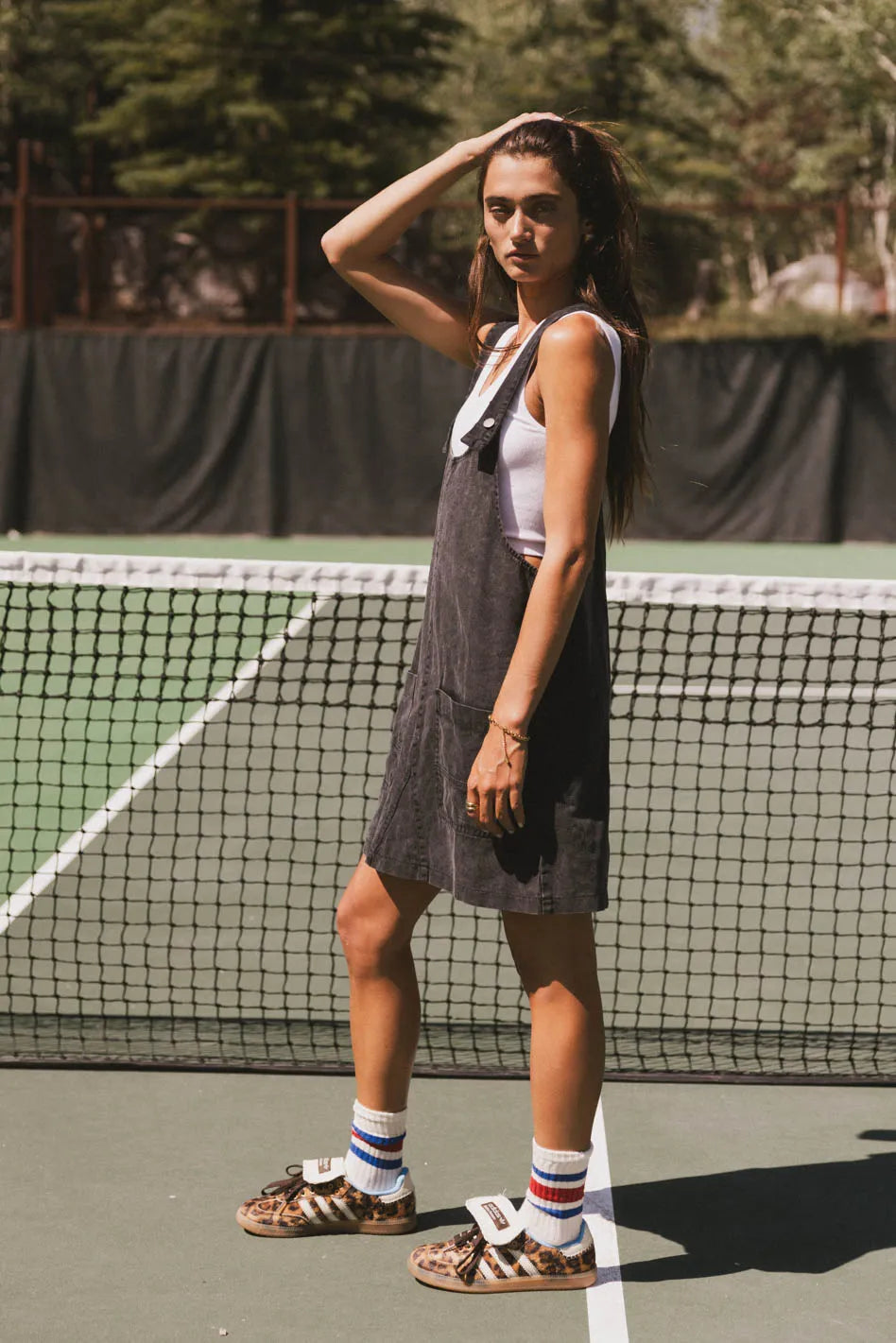 Britt Overall Dress in Black FINAL SALE