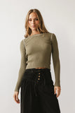 Russel Ribbed Sweater in Olive