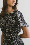Mary Anne Floral Midi Dress in Black FINAL SALE