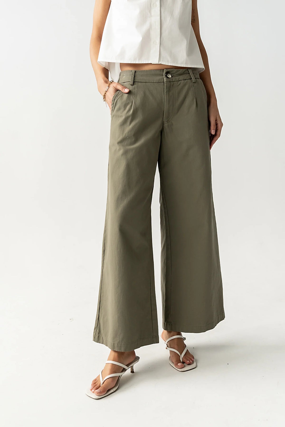 Jannah Wide Leg Pants in Olive