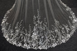 Vintage Flower Lace Veil Cathedral Tulle Bridal veil