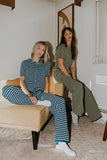 Ireland Striped Wide Leg Pants in Green FINAL SALE