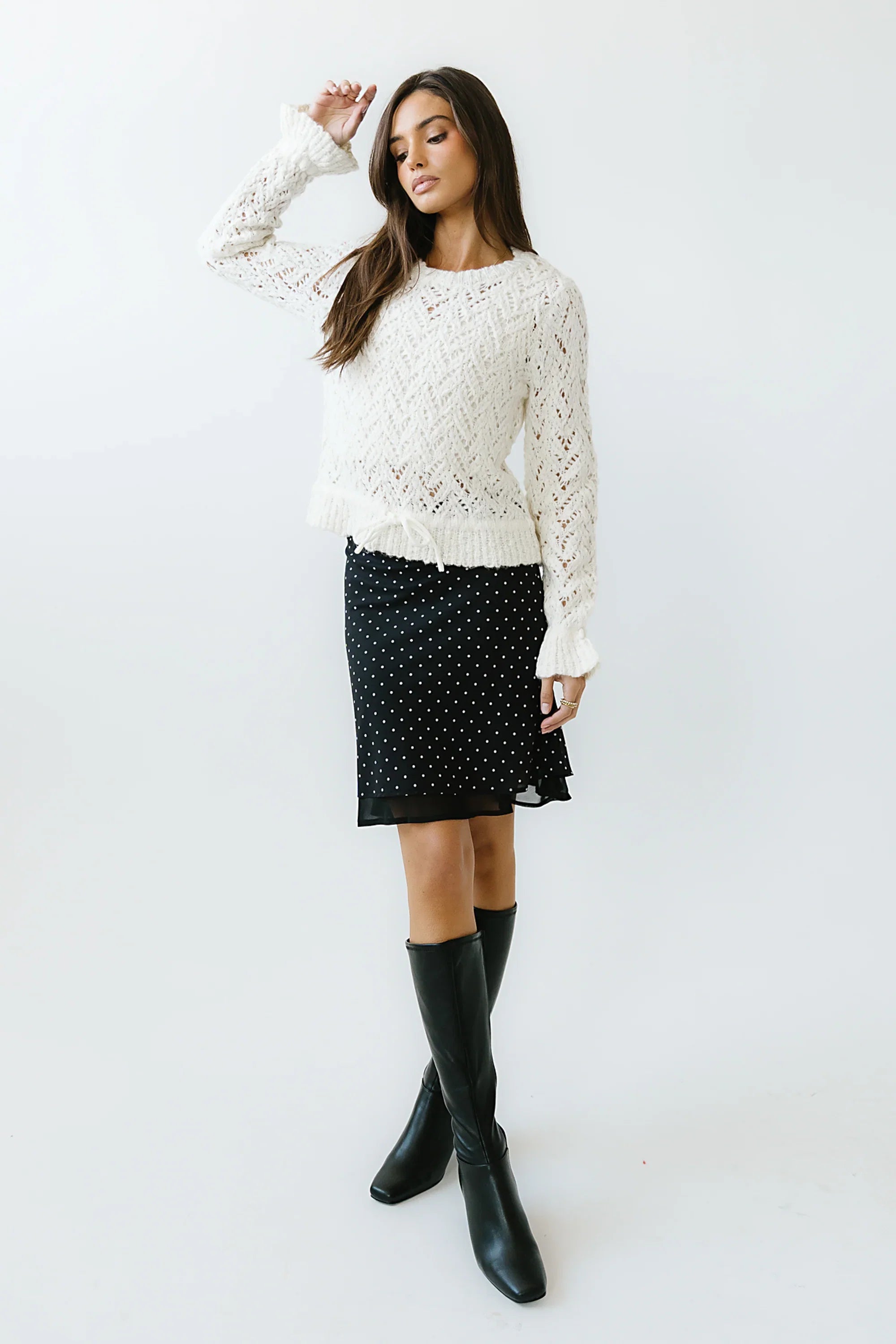 Kennedy Polka Dot Skirt in Black