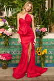42305 Ava Presley Satin Dress With Statement Bow