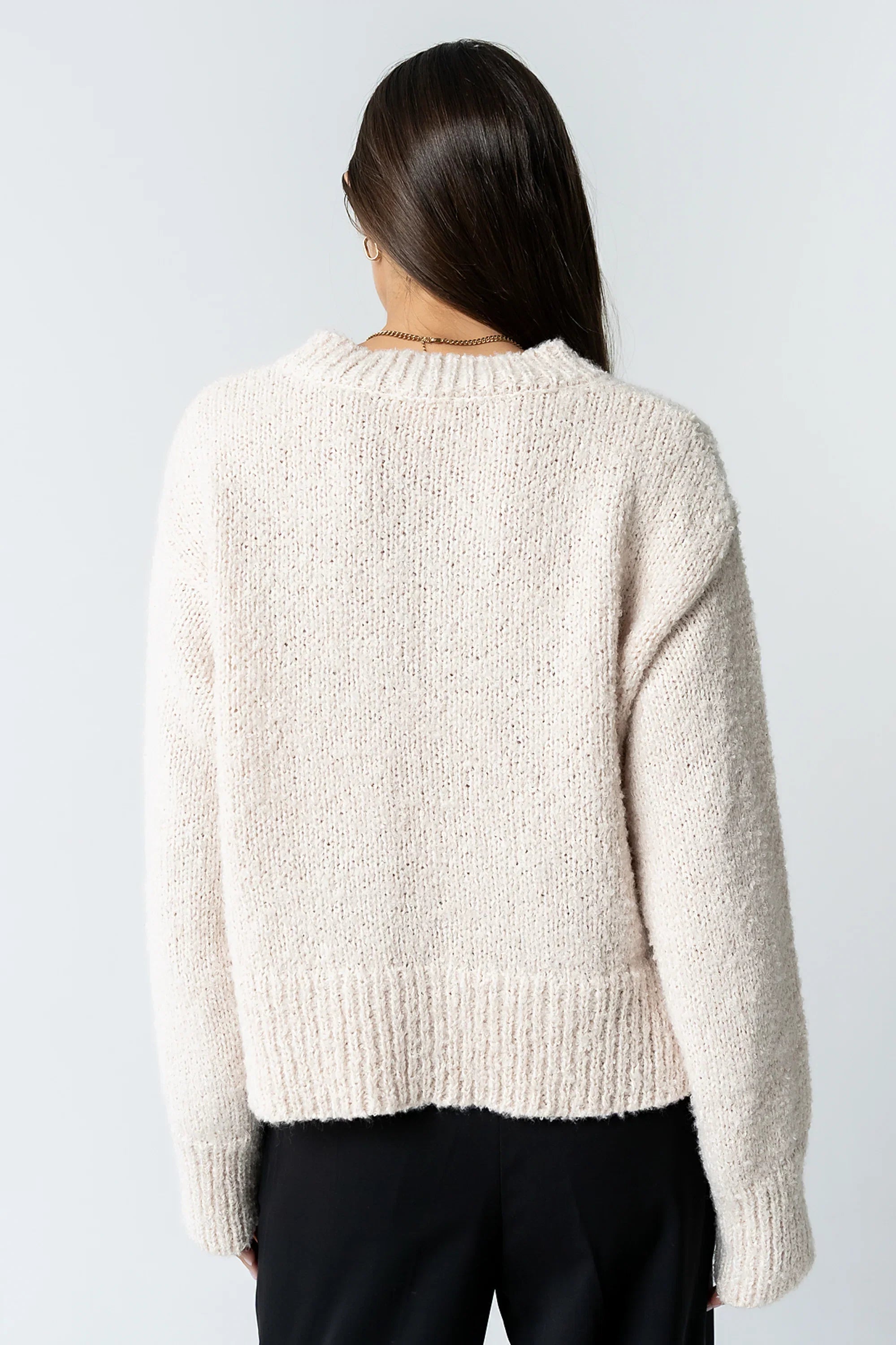 Junie Fuzzy Sweater in Cream