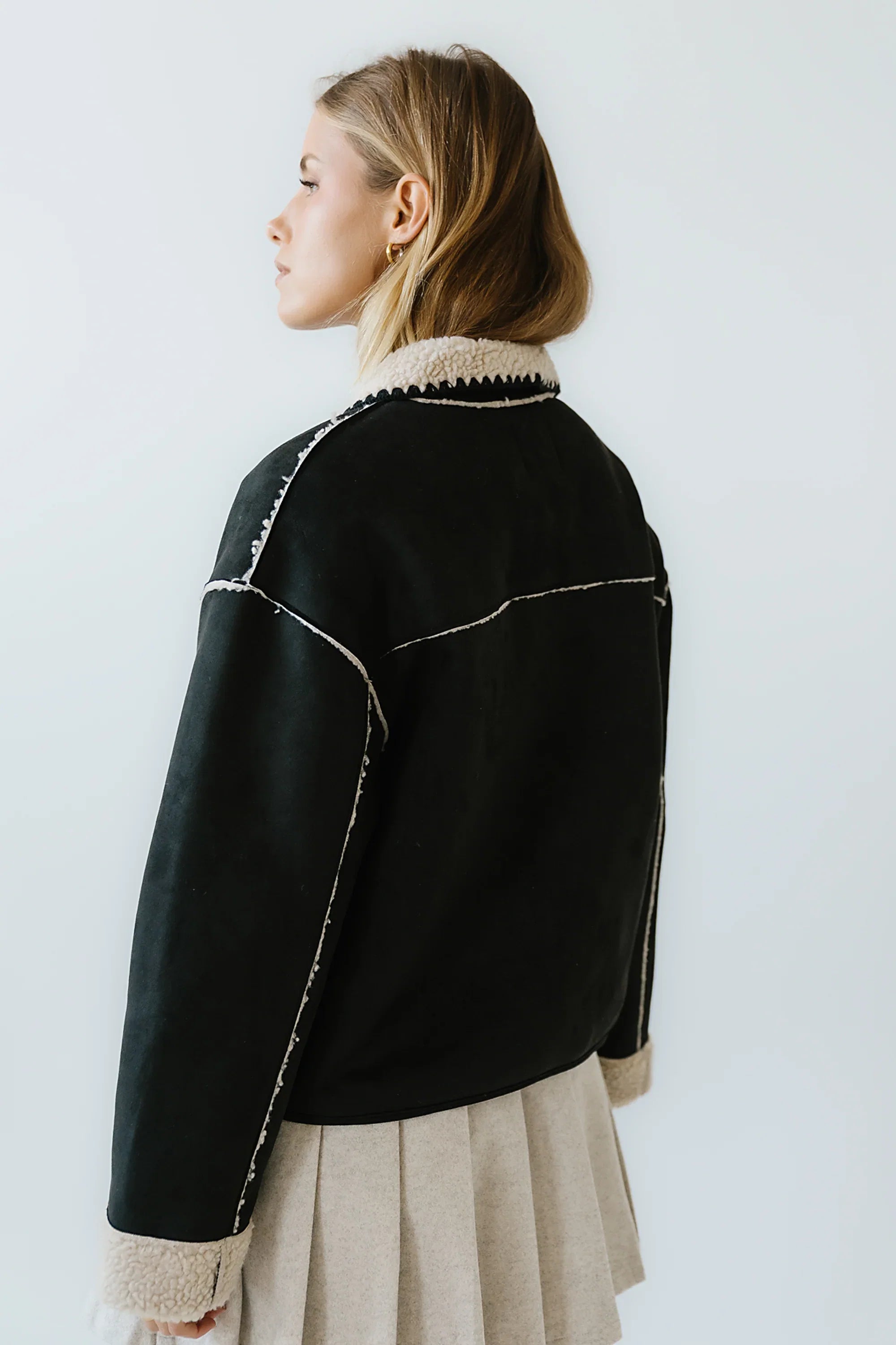 Collins Suede Jacket in Black FINAL SALE