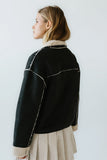 Collins Suede Jacket in Black FINAL SALE